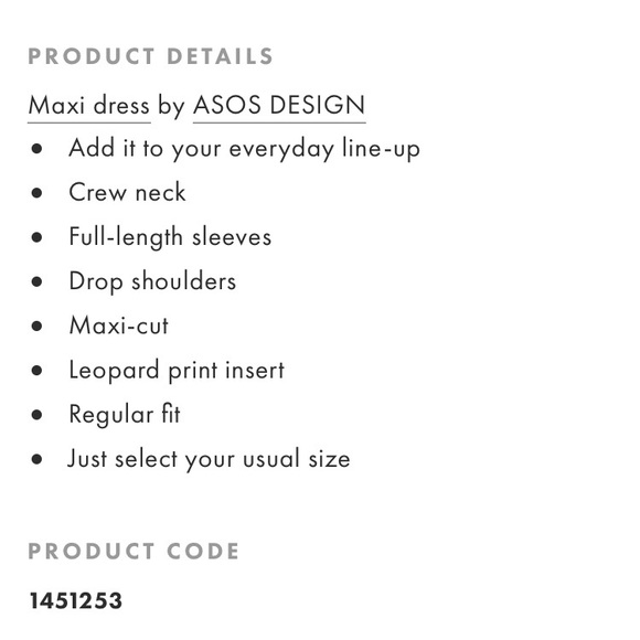 ASOS Sweat Leopard Print Hem Maxi Dress Sz 4 - Picture 3 of 8